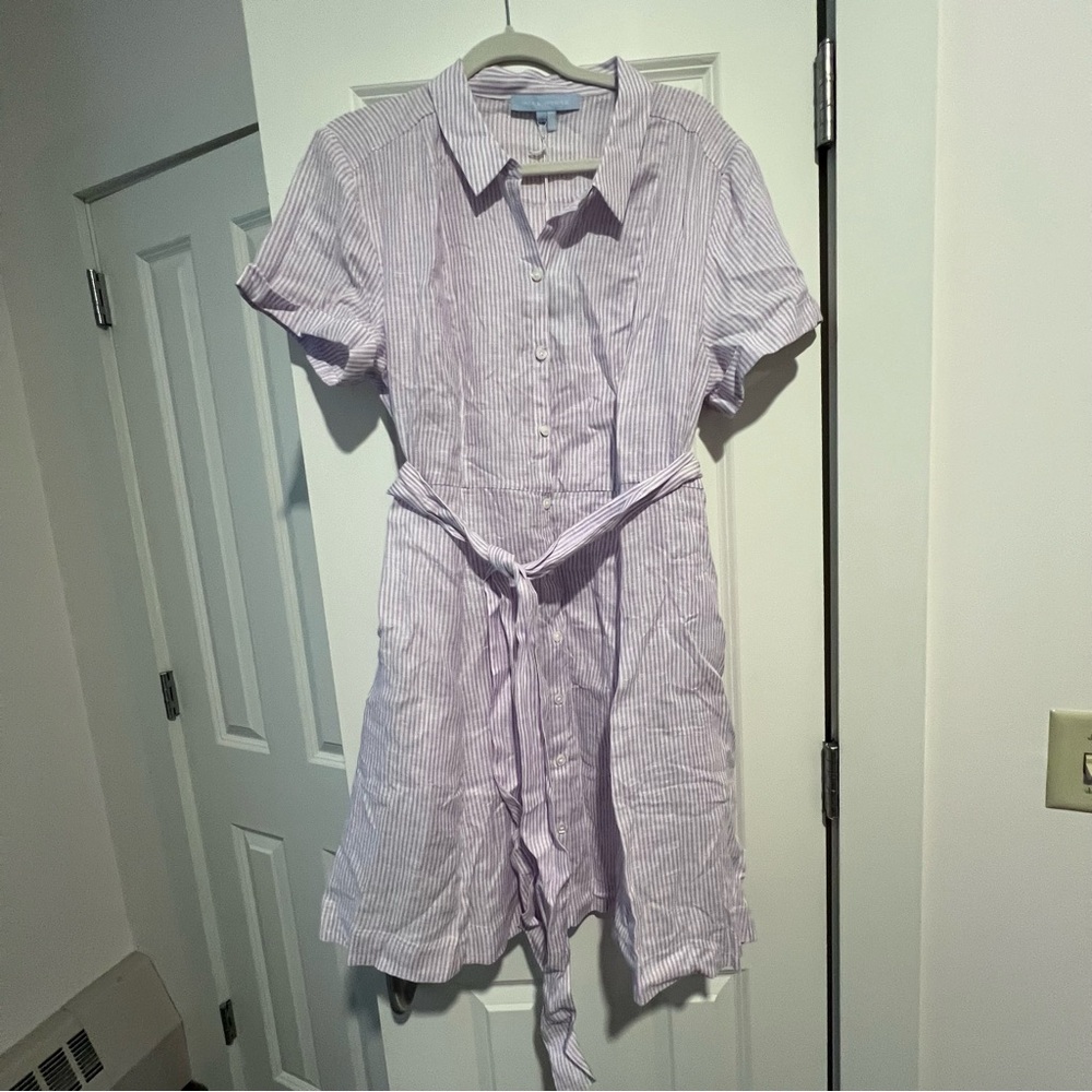 Laura Dress - Lilac Stripe